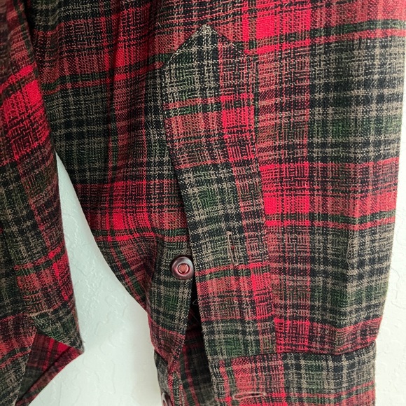 vintage pendleton wool button down shirt size 15 1/2 - Picture 8 of 9